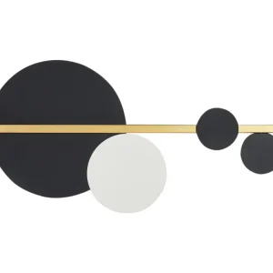 Applique murale LED en métal noir et doré PARTIA Dimensions : 15 x 30 cm