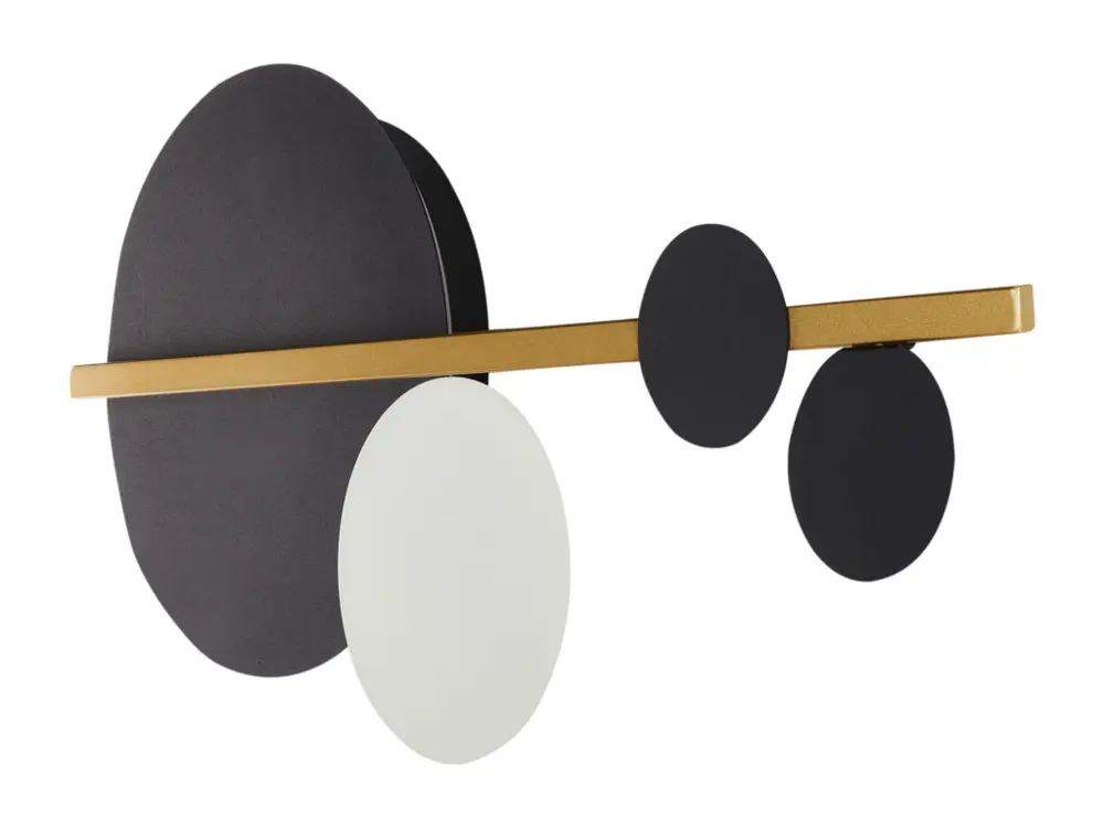 Applique murale LED en métal noir et doré PARTIA Dimensions : 15 x 30 cm
