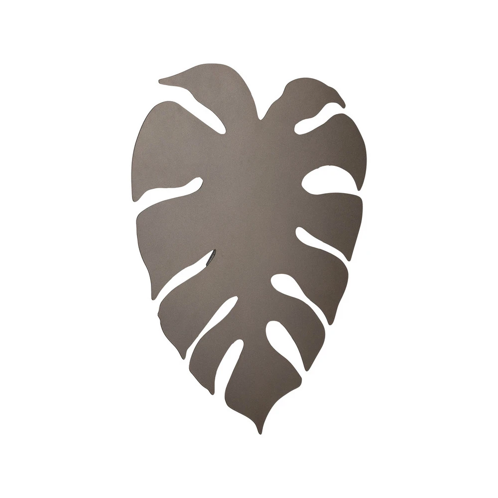 Applique murale Monstera, forme de feuille, 3 x G9, acier, marron pour couloir et escalier