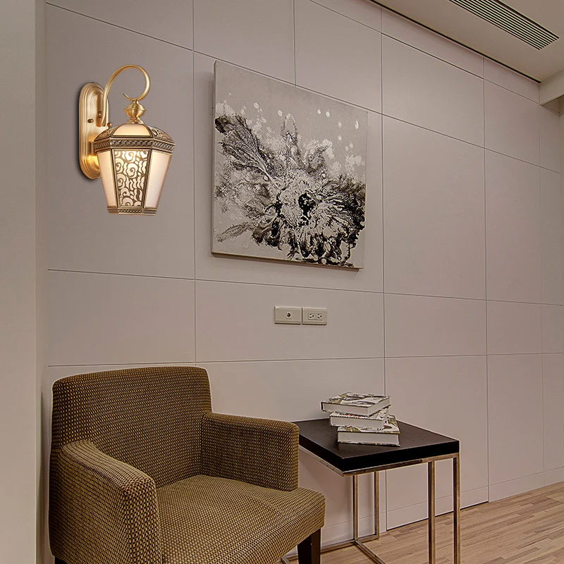 Applique murale en métal et laiton, éclairage de cage à oiseaux, luminaire mural traditionnel à 1 lumière pour foyer, 6 "/...