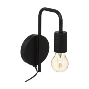 Applique murale en métal Noir H 25 cm avec ampoule LED incluse