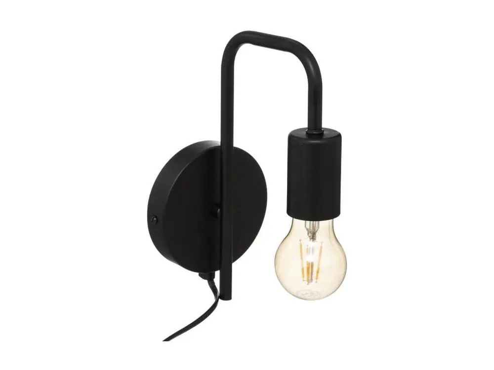 Applique murale en métal Noir H 25 cm avec ampoule LED incluse
