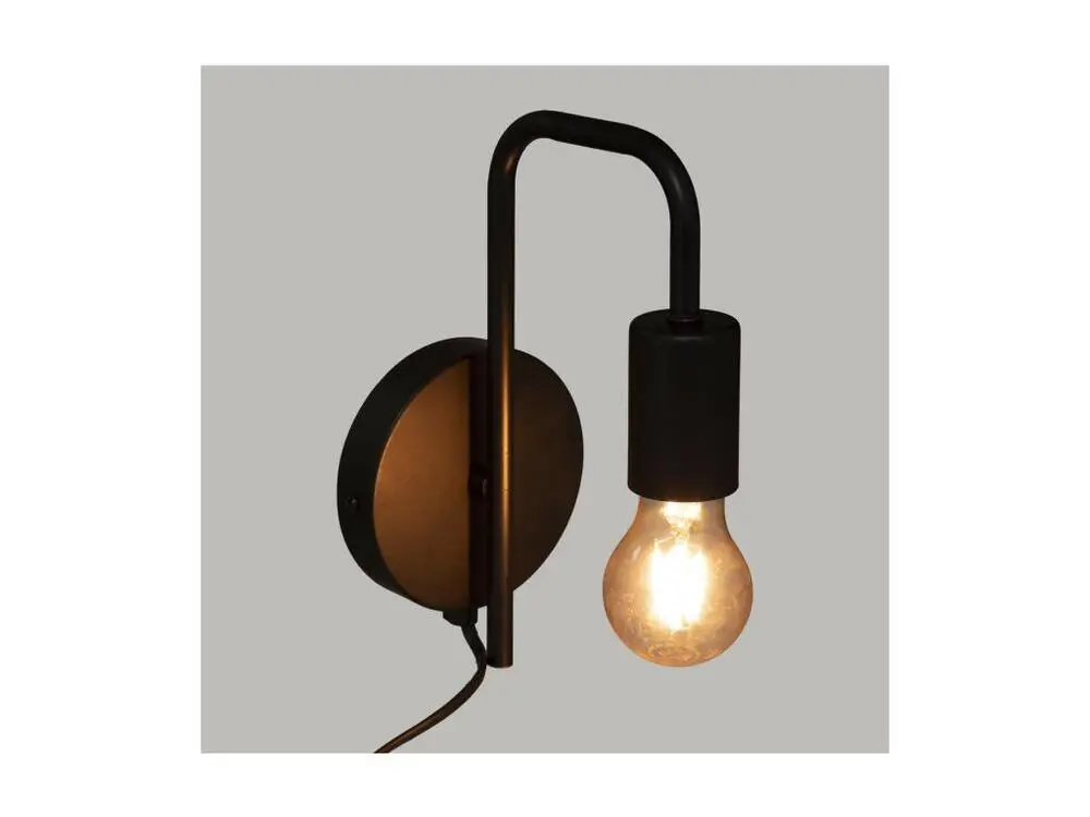 Applique murale en métal Noir H 25 cm avec ampoule LED incluse