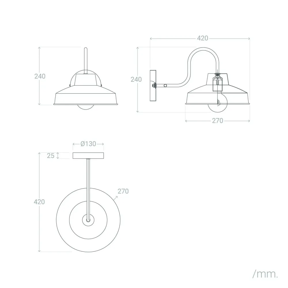 Applique murale métallisée Peony avec éclairage LED intégré avec fixation invisible