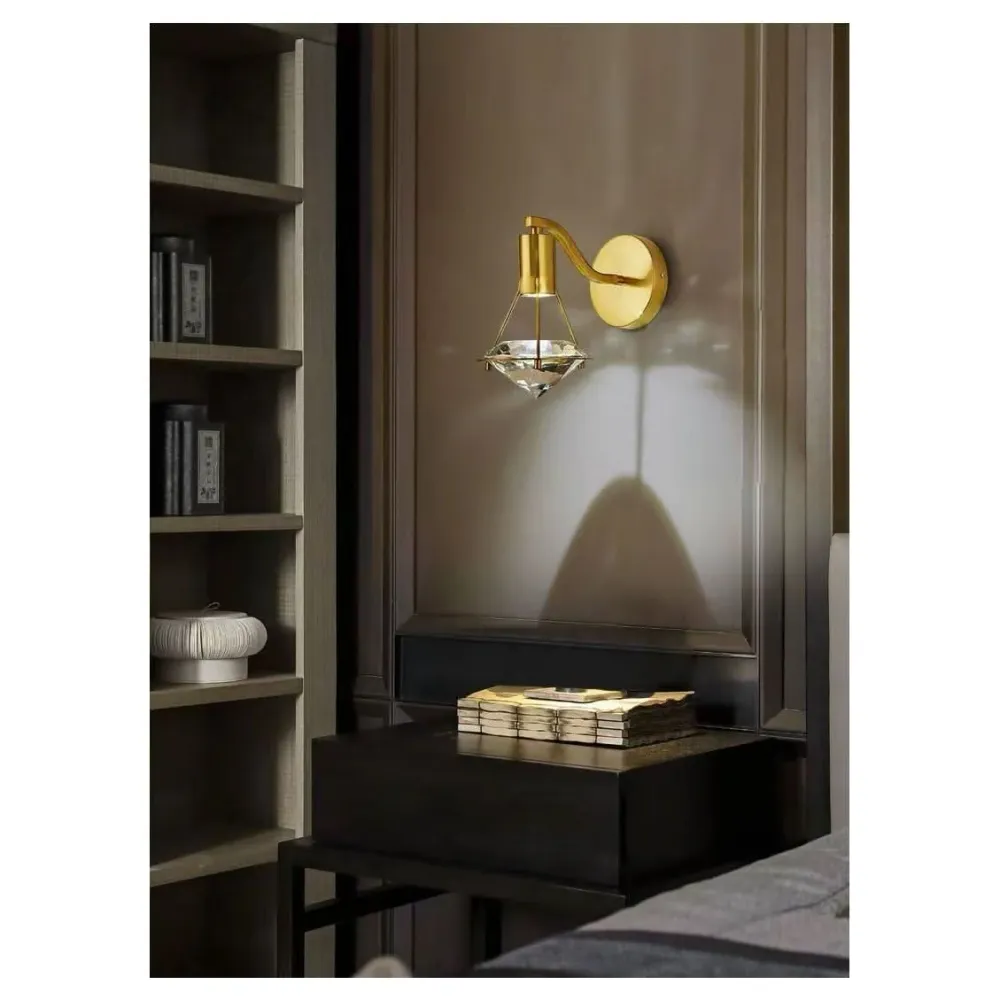 Applique Murale Tête de Lit Diamant | Reflet De valeur avec interrupteur intégré