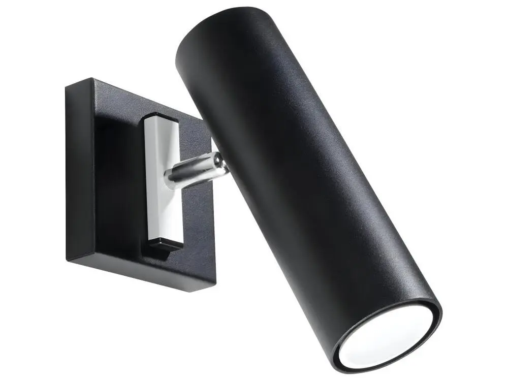 Applique novateur en acier - 1 sources lumineuses - L.8 x H.20 cm - noir