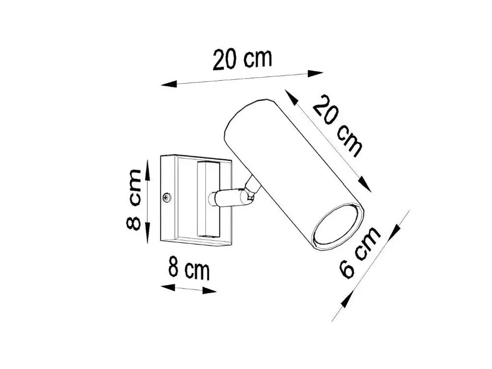 Applique novateur en acier - 1 sources lumineuses - L.8 x H.20 cm - noir