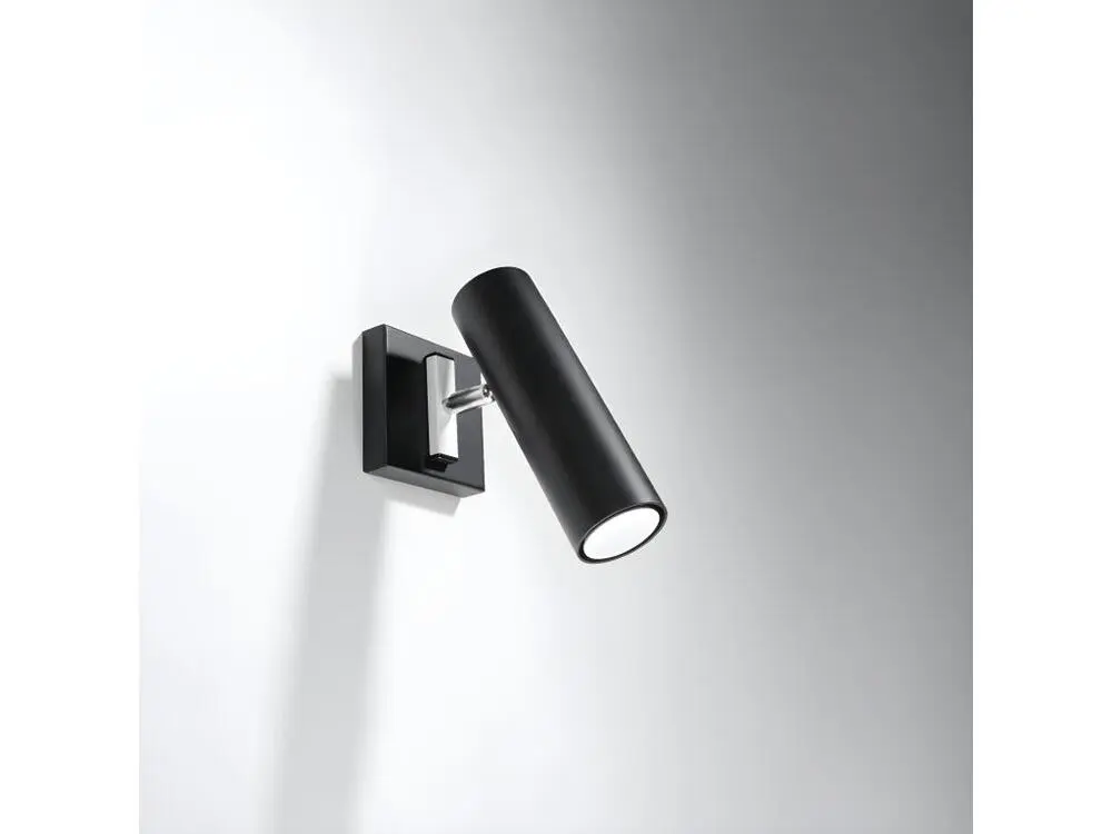 Applique novateur en acier - 1 sources lumineuses - L.8 x H.20 cm - noir
