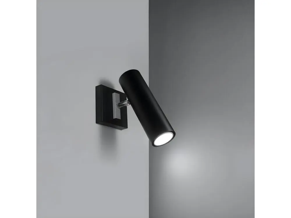Applique novateur en acier - 1 sources lumineuses - L.8 x H.20 cm - noir