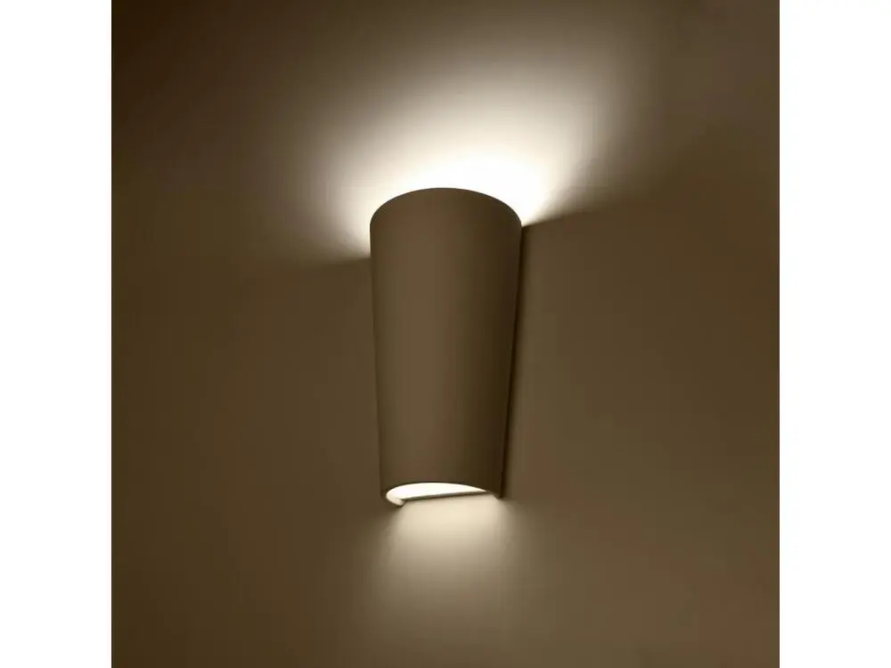 Applique novateur en céramique - 1 sources lumineuses - L.16,5 x H.29 cm - blanc