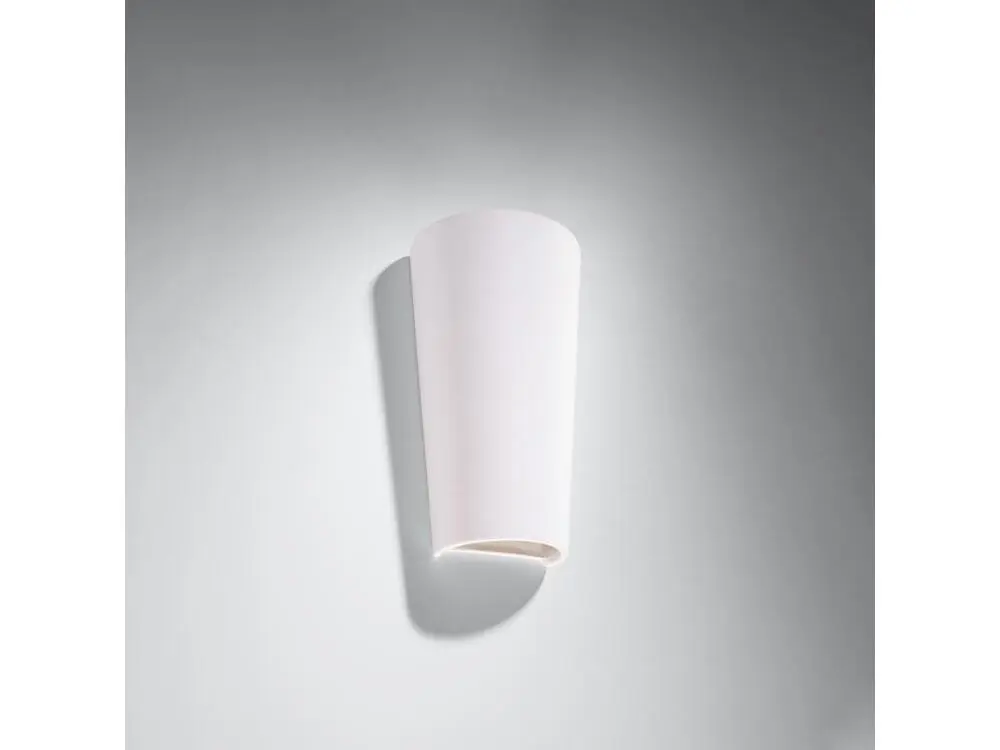 Applique novateur en céramique - 1 sources lumineuses - L.16,5 x H.29 cm - blanc