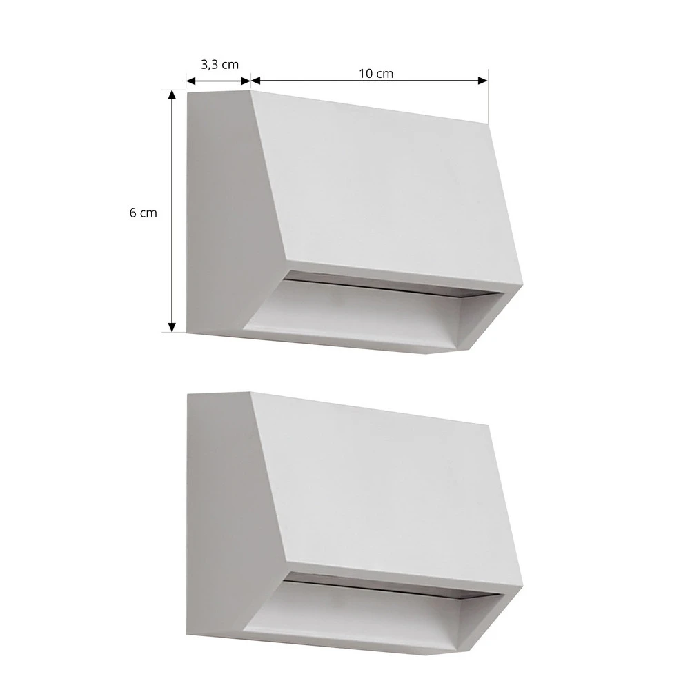 Applique orientable Applique d'extérieur LED Lindby Appeso, longueur 10 cm, lot de 2