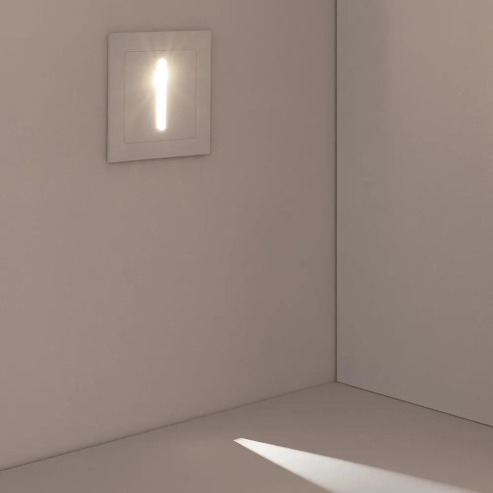 Applique orientable Applique murale extérieure blanche, LED 3W encastrée, design linéaire Wabi.