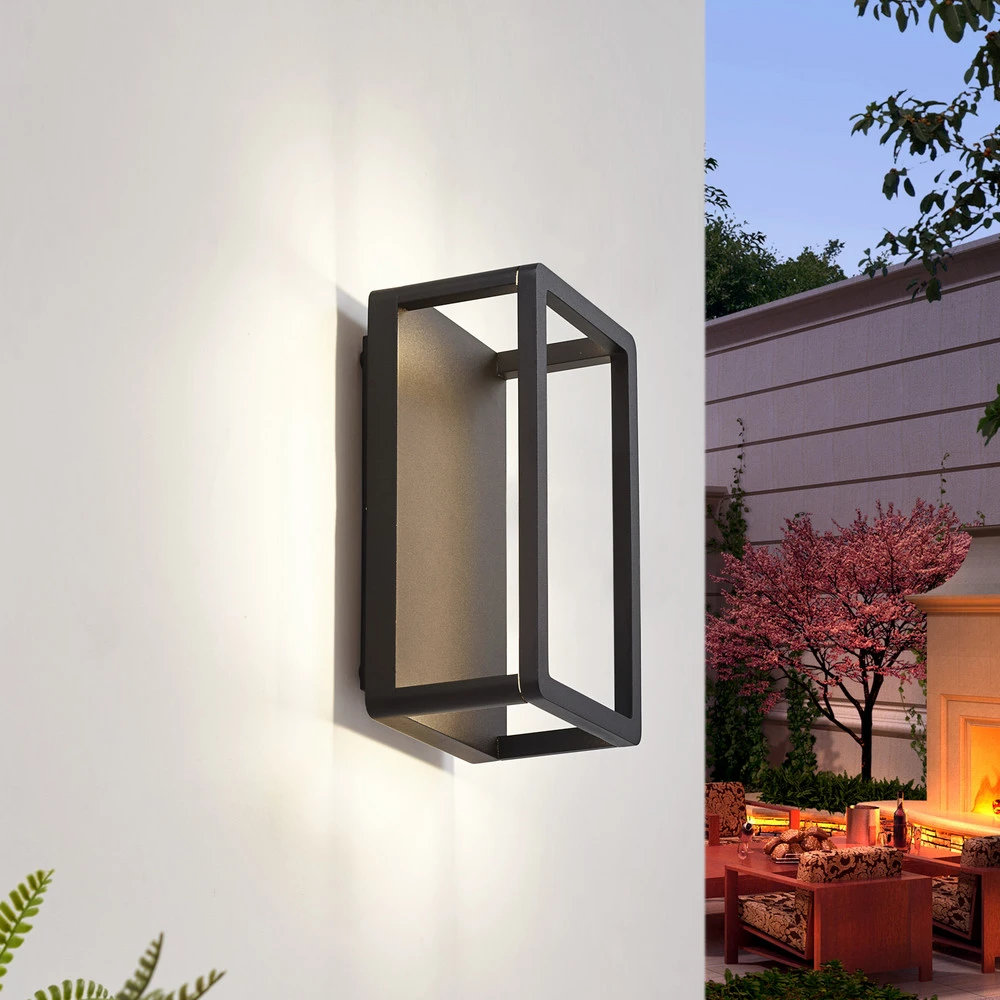 Applique pour couloir Applique d'extérieur LED Lucande Thorvid, hauteur 26 cm, noir
