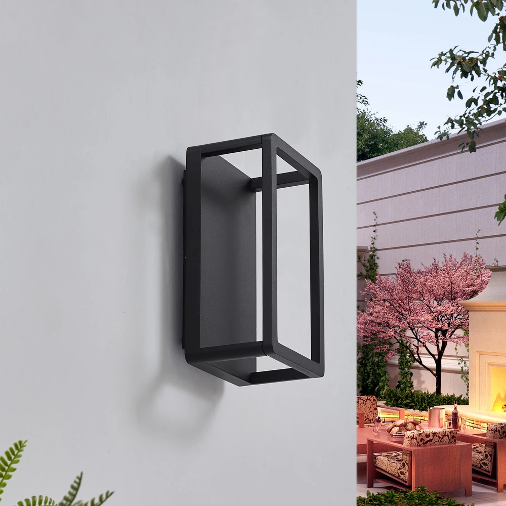 Applique pour couloir Applique d'extérieur LED Lucande Thorvid, hauteur 26 cm, noir