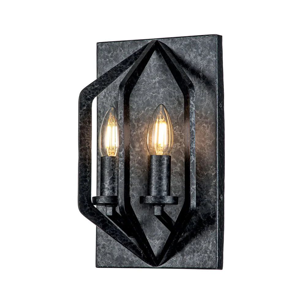 Applique pour couloir Applique murale Vanguard, noir classique, à 2 lampes