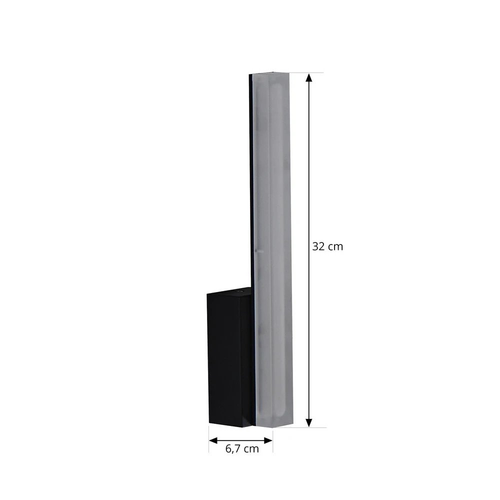 Applique pour couloir Lucande Lisana applique LED, IP44, verticale