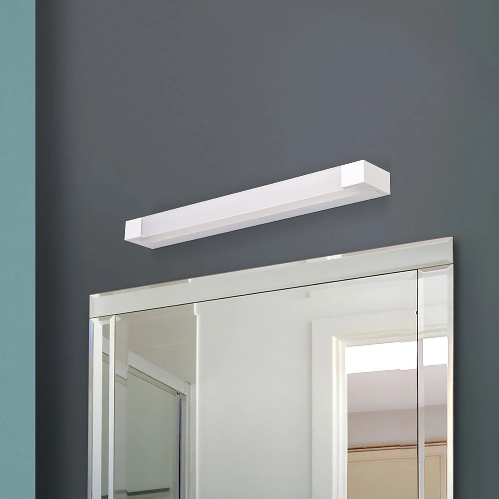 Applique pour miroir LED Marilyn 57 cm blanche en verre opalin