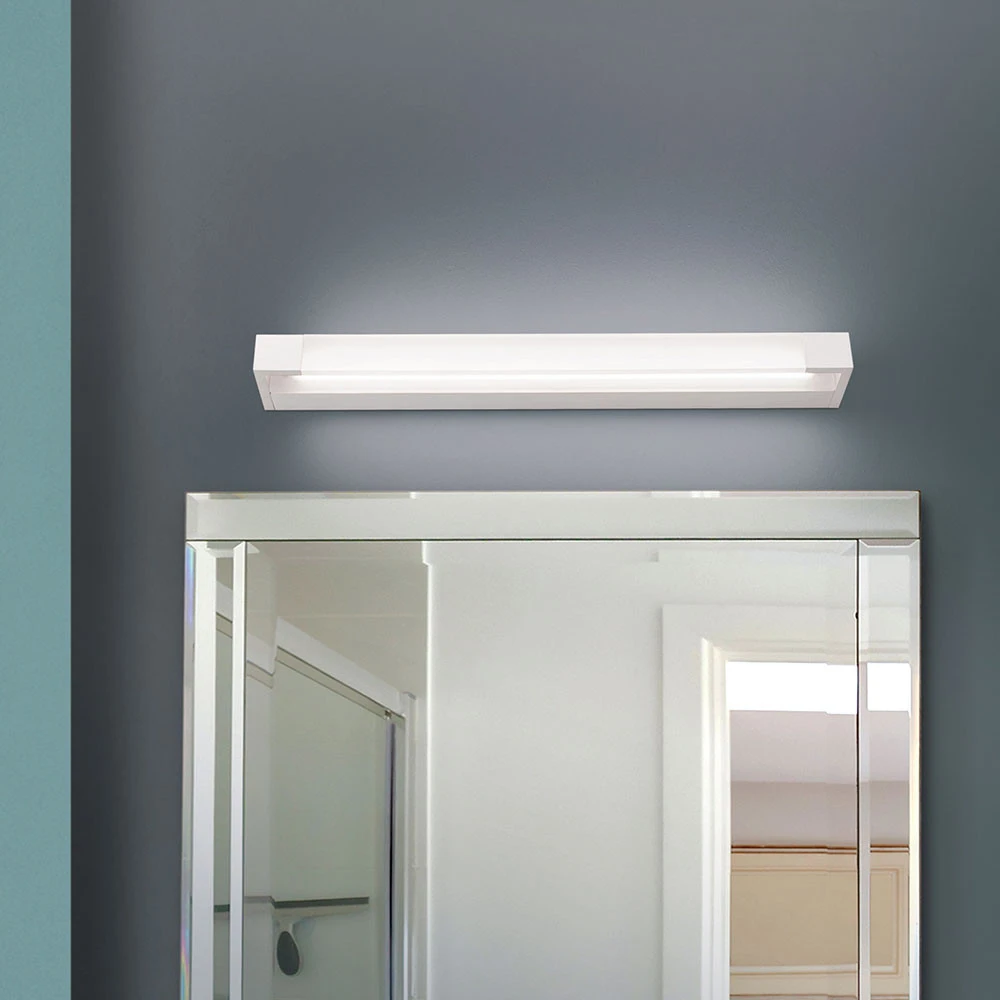 Applique pour miroir LED Marilyn 57 cm blanche en verre opalin
