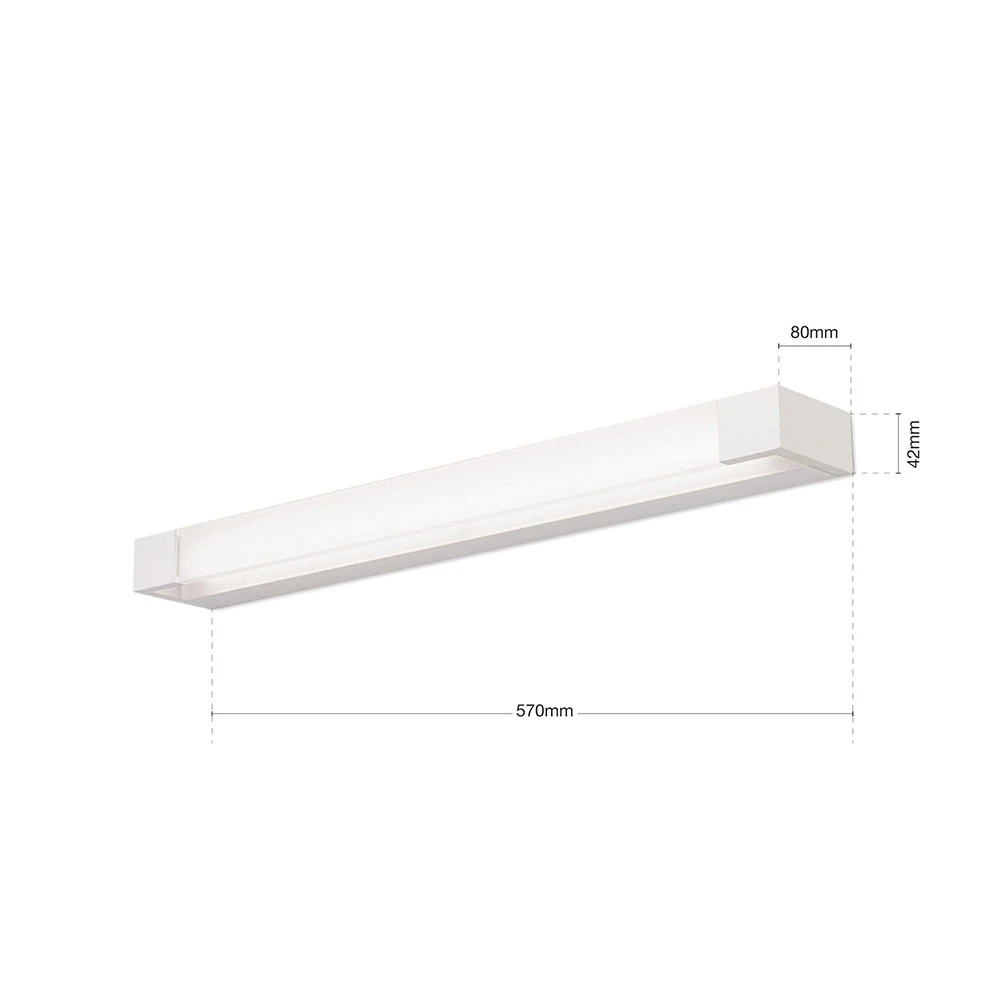 Applique pour miroir LED Marilyn 57 cm blanche en verre opalin