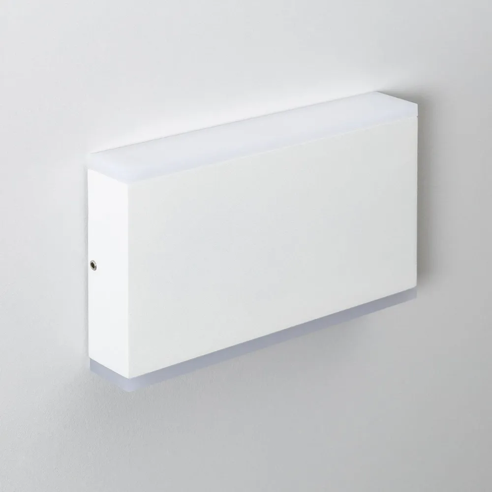 Applique de salle de bain Applique murale blanche à LED pour extérieur, 10W, éclairage rectangulaire bilatéral.