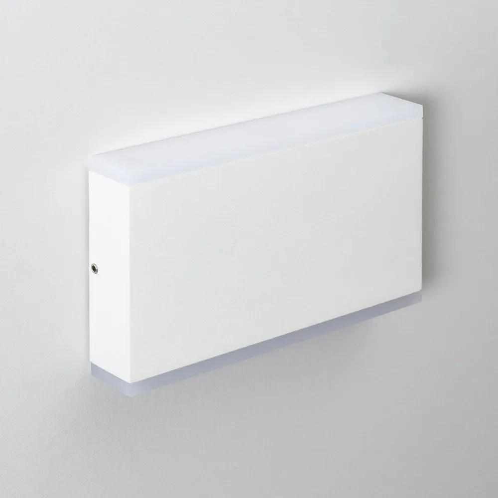 Applique de salle de bain Applique murale blanche à LED pour extérieur, 10W, éclairage rectangulaire bilatéral.