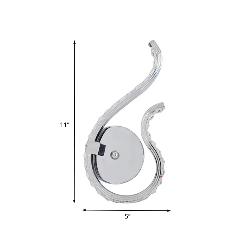 Applique de salle de bain Applique murale Twist en métal novateur, lampe de chevet LED en Chrome, lumière blanche chaude/c...