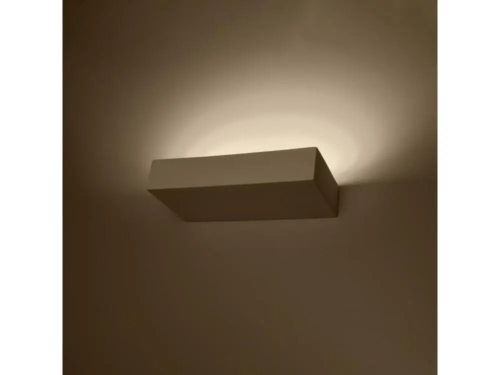 Applique de salle de bain Applique récent en céramique - 2 sources lumineuses - L.31 x H.6,5 cm - blanc