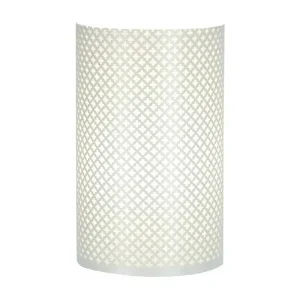 Appliquedemi-cylindre métal ivoire20cm. avec fixation invisible