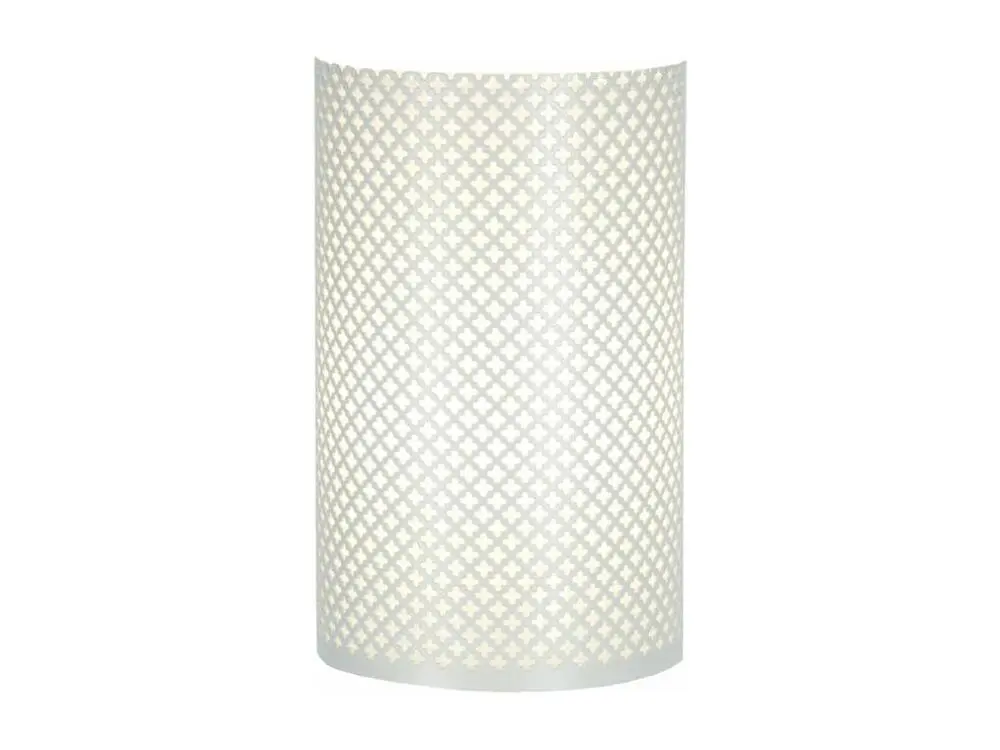 Appliquedemi-cylindre métal ivoire20cm. avec fixation invisible