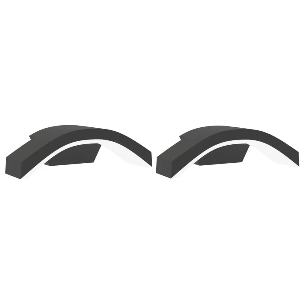 Appliques murales LED d'extérieur 2 pcs noir en laiton brossé