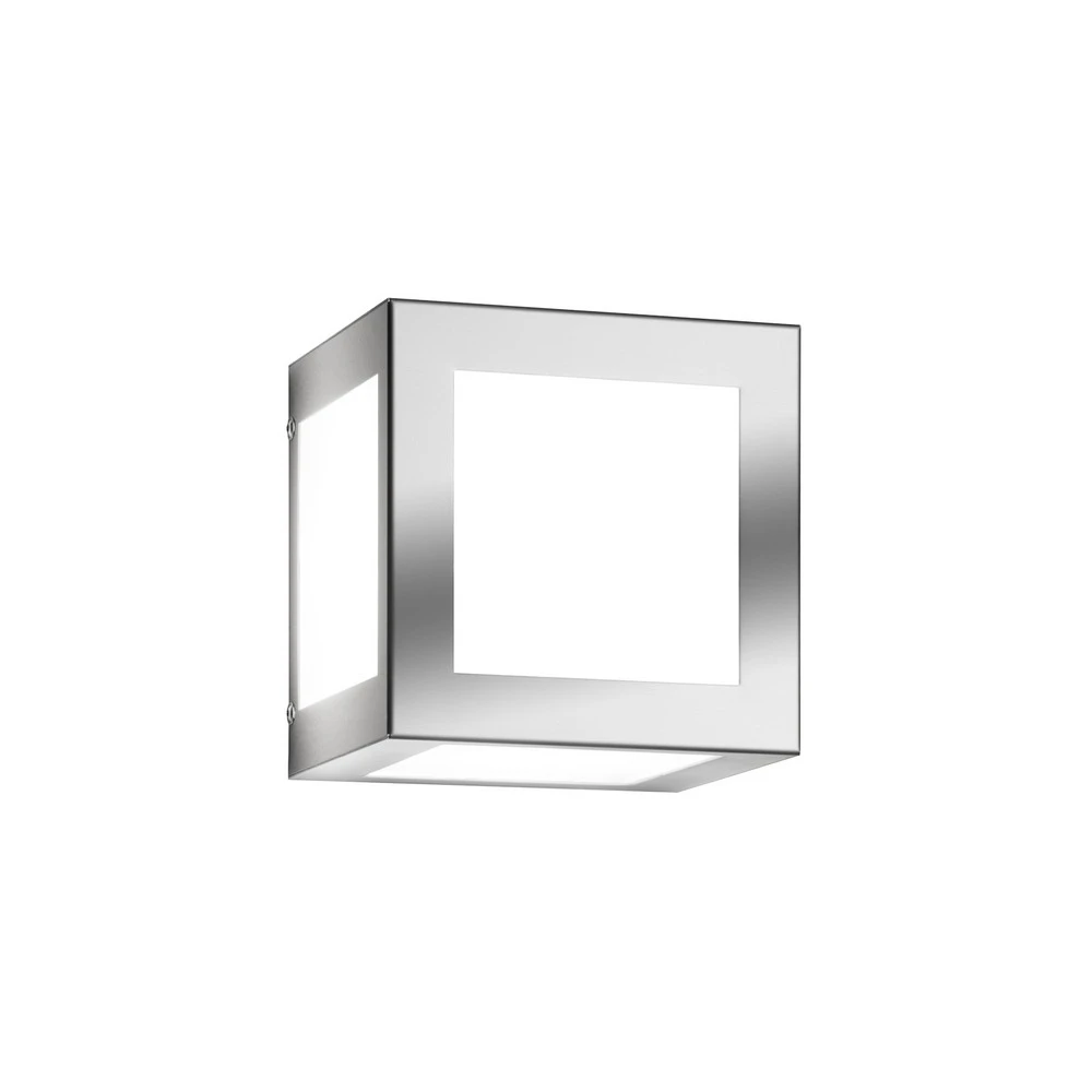Certifié CE Applique d'extérieur Cubo cubique, acier inox mat