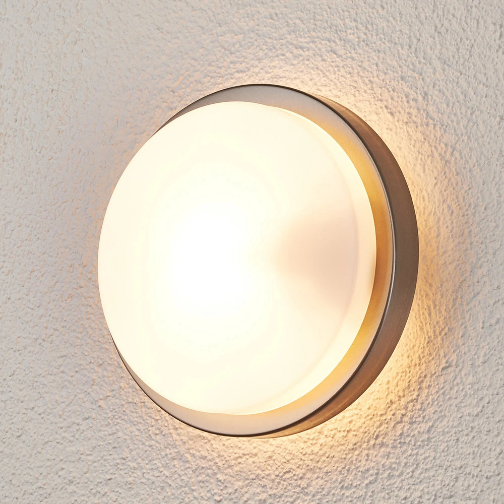 Certifié CE Applique d'extérieur ronde Fero, acier inoxydable