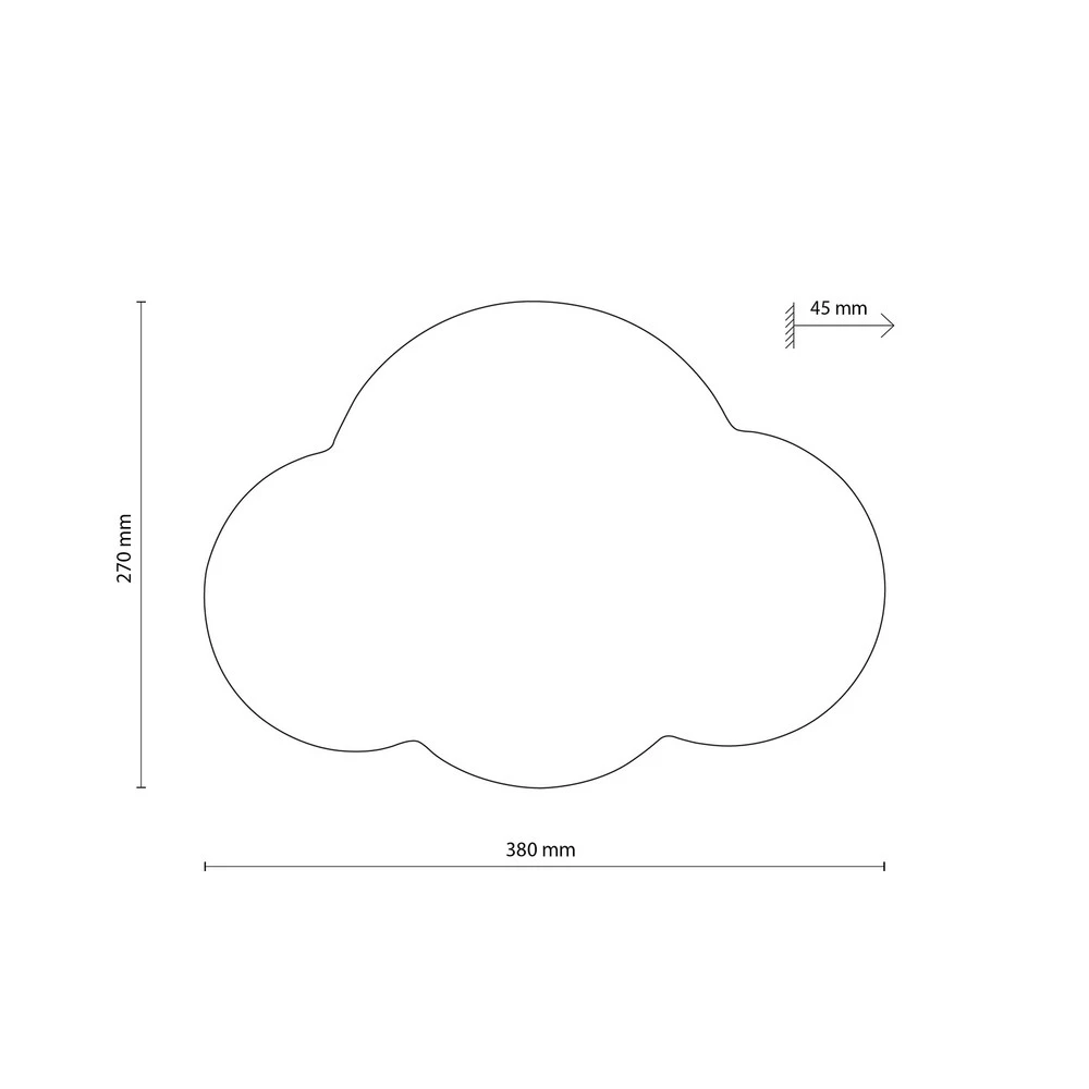 Certifié CE Applique murale Cloud, bleu, acier, lumière indirecte, 38 x 27 cm