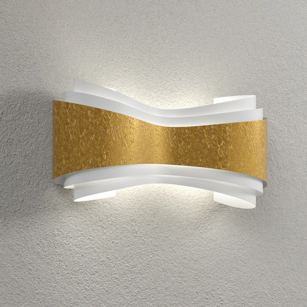 Certifié CE Applique murale design Ionica, ruban doré