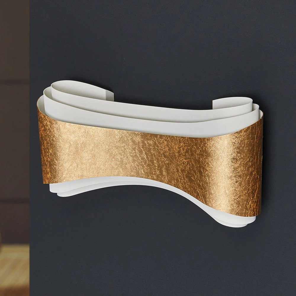 Certifié CE Applique murale design Ionica, ruban doré
