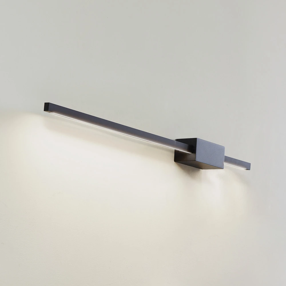 Certifié CE Applique murale LED Lucande Skaila, noir, longueur 90cm, 3.000 K