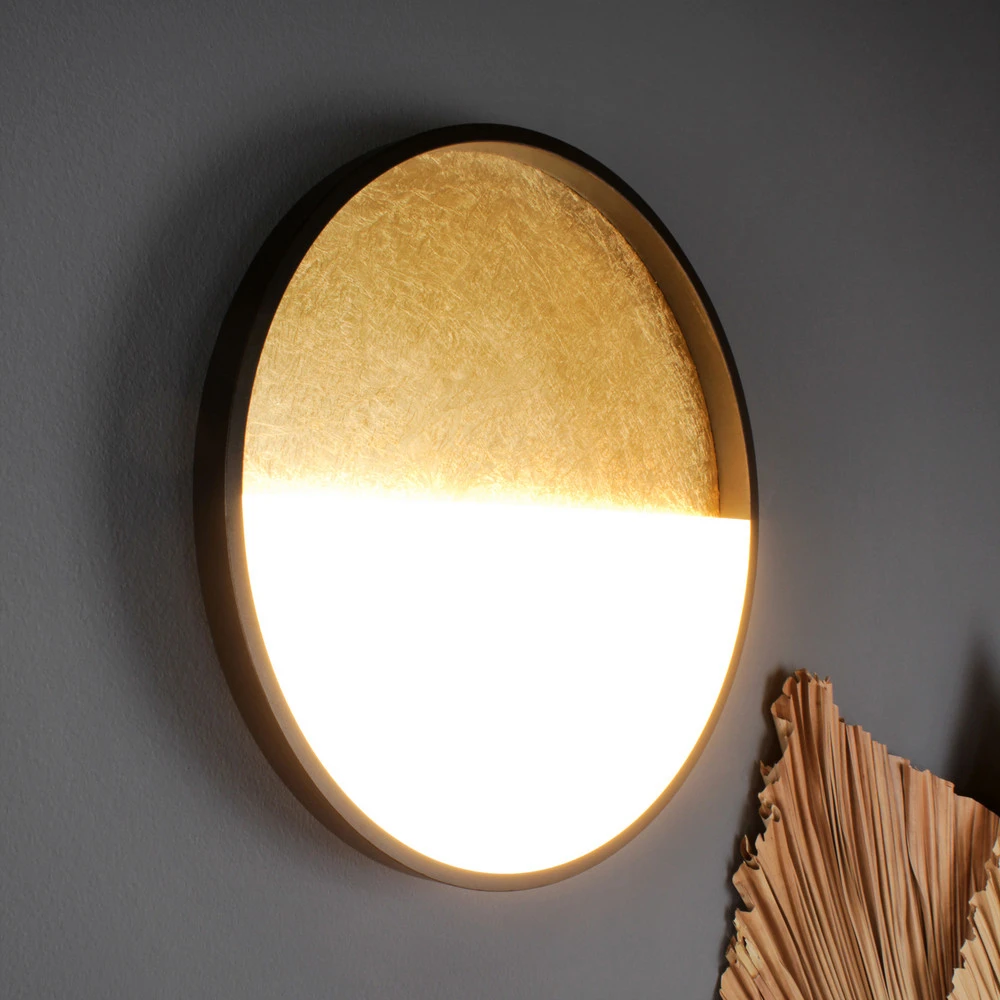 Certifié CE Applique murale LED Vista, or/noir, Ø 40 cm