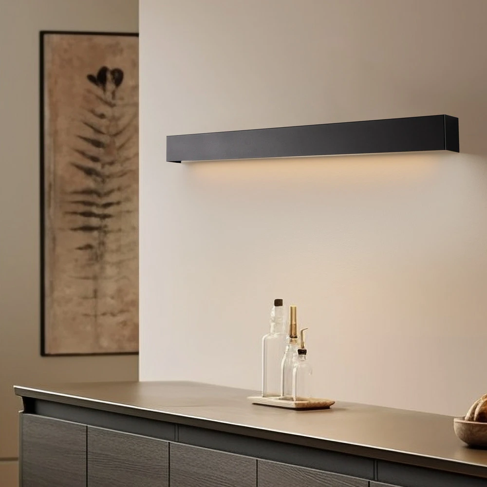 Certifié CE Applique murale Straight M, 92 cm, noir