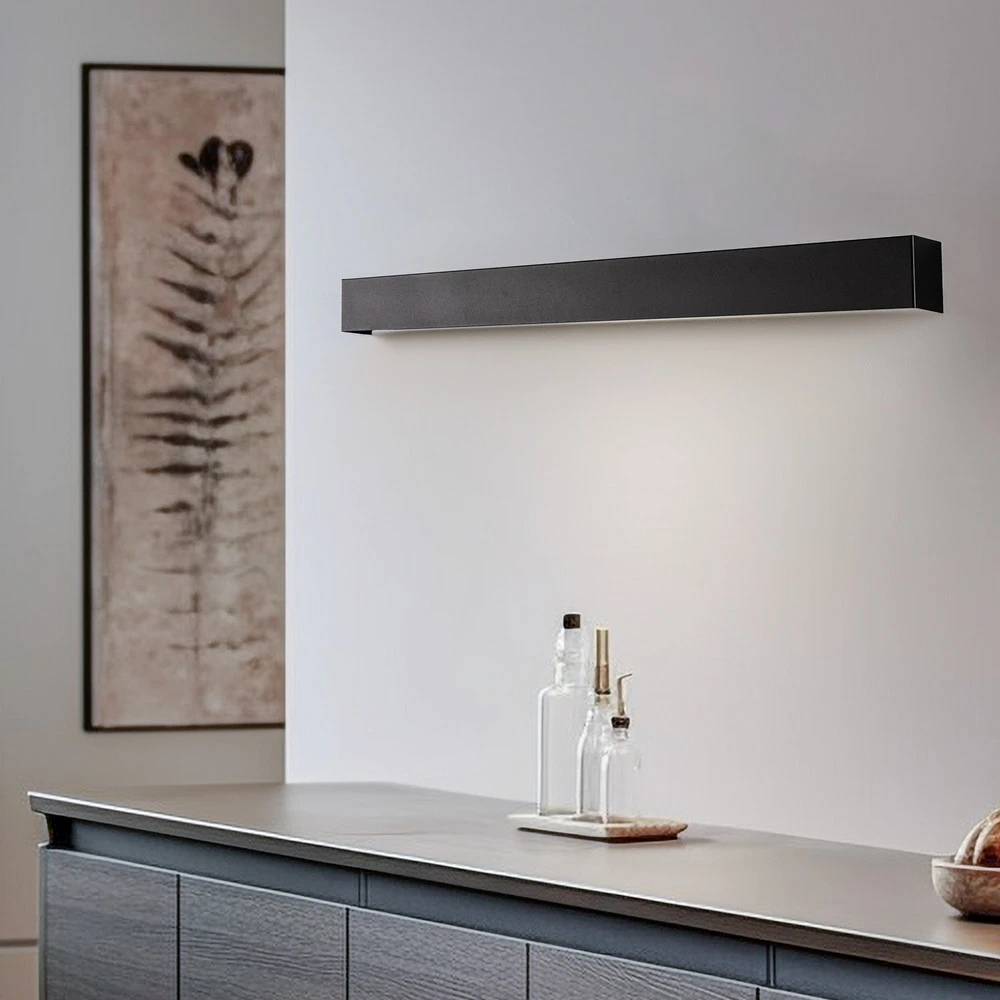 Certifié CE Applique murale Straight M, 92 cm, noir