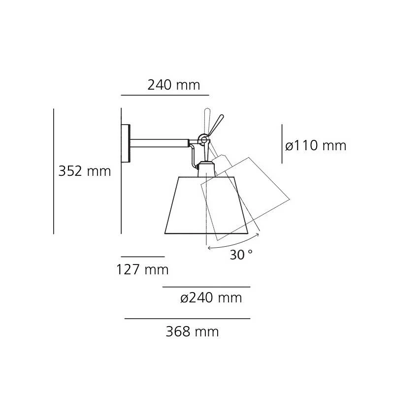 Certifié CE Éclairage mural LED Tolomeo Diffusore d'ARTEMIDE - Applique Tolomeo Diffusore