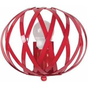 CITROUILLE - Applique demi bol métal rouge avec bras réglable