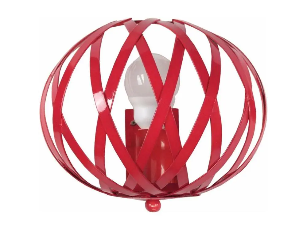 CITROUILLE - Applique demi bol métal rouge avec bras réglable