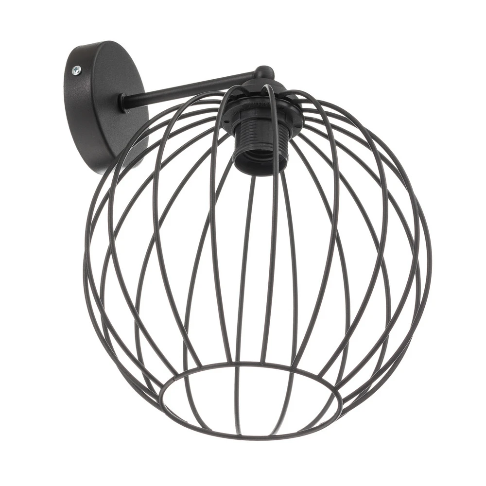 Design Contemporain Applique Cumera en noir avec abat-jour cage