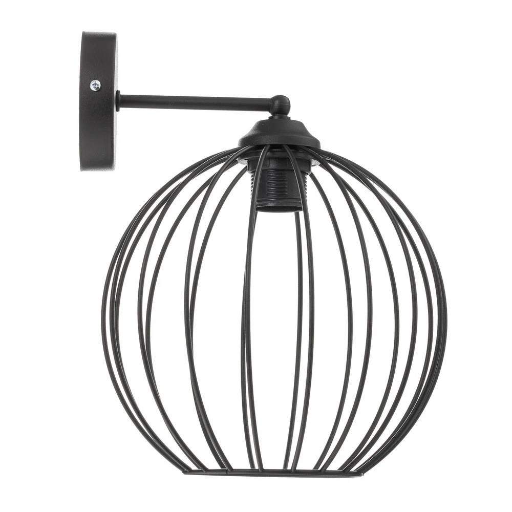 Design Contemporain Applique Cumera en noir avec abat-jour cage