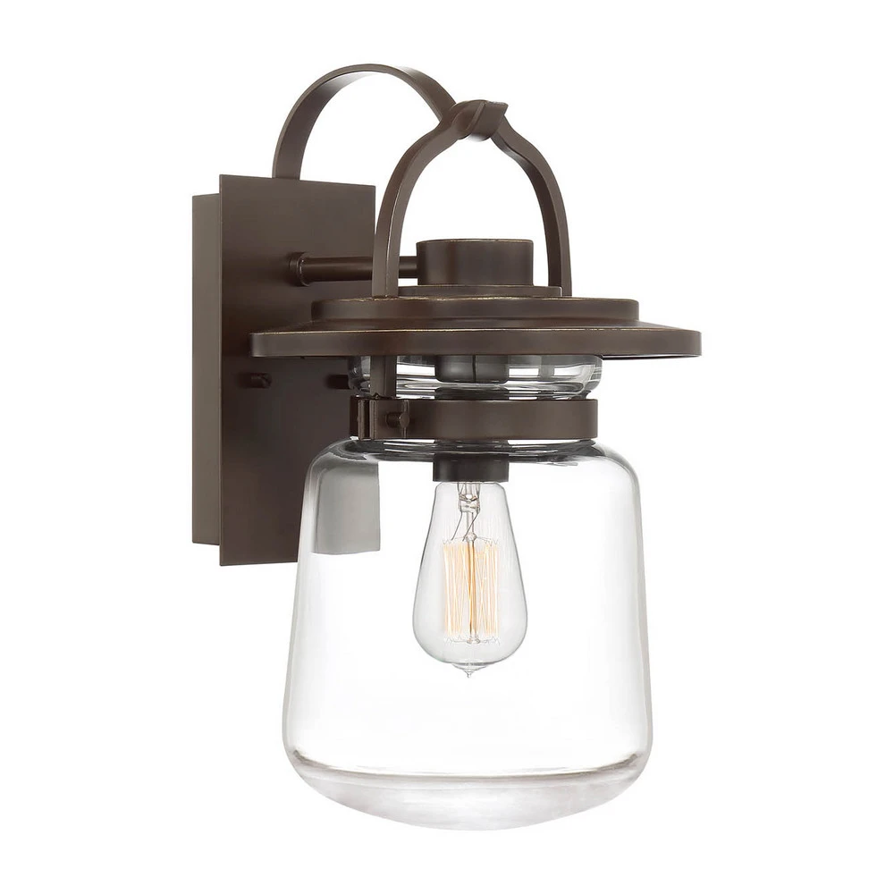 Design Contemporain Applique d'extérieur Lasalle, noir/évident, 39,3cm de haut