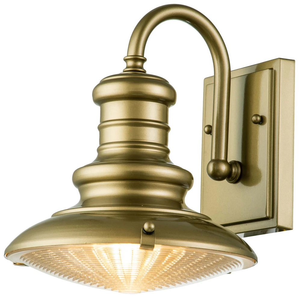 Design Contemporain Applique d'extérieur Redding Station S, couleur laiton, Ø 22,9 cm