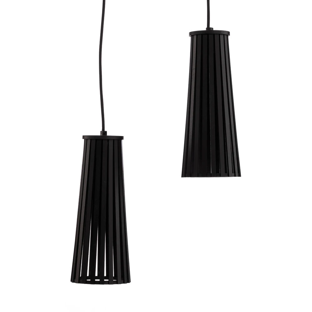 Design Contemporain Applique Dover avec prise, noire, à deux lampes