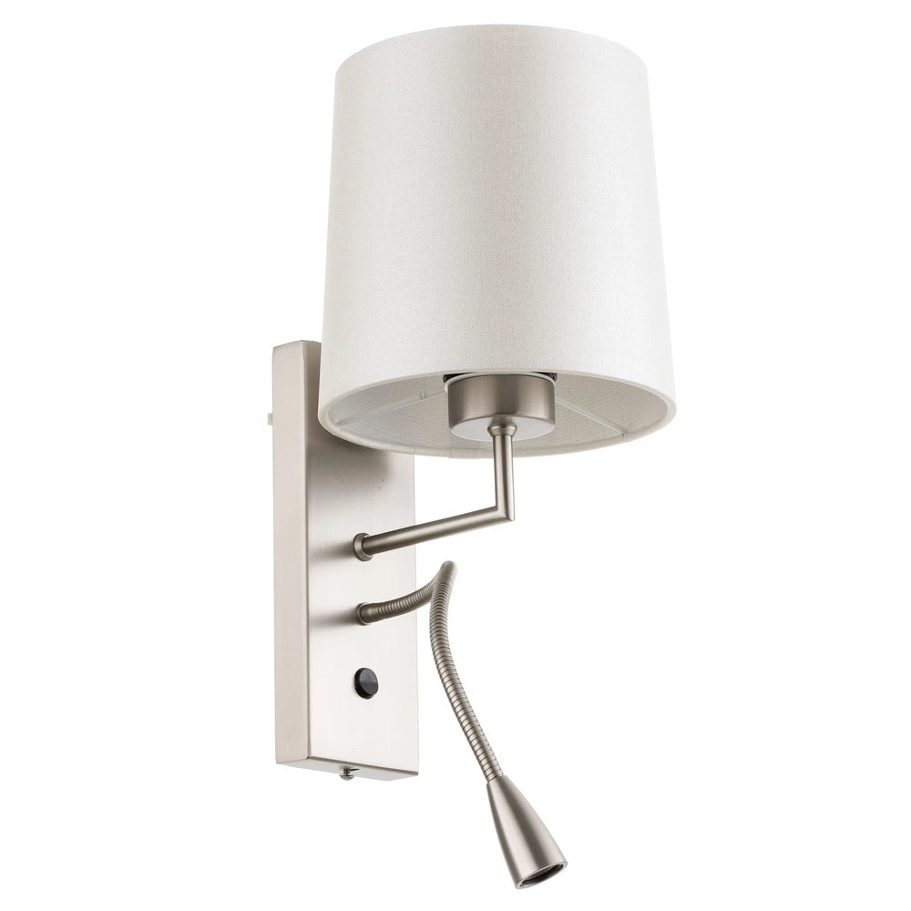 Design Contemporain Applique La Havane à bras liseuse LED blanc crème