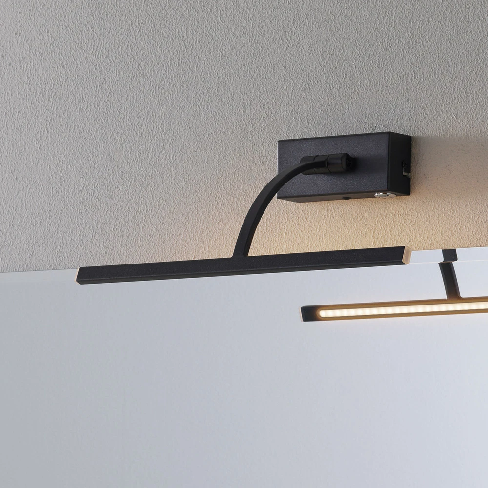 Design Contemporain Applique LED Matisse, largeur 34 cm, noire